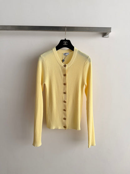 Vertical-Ribbed Knit Cardigan