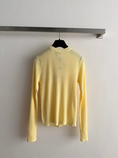 Vertical-Ribbed Knit Cardigan