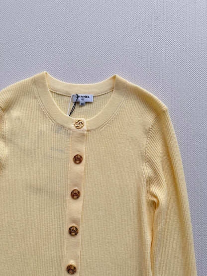 Vertical-Ribbed Knit Cardigan