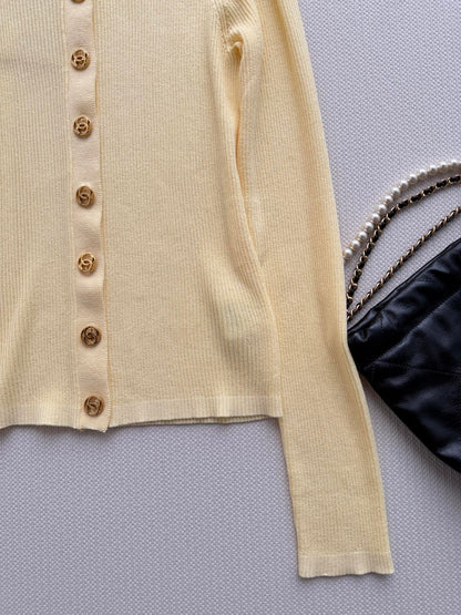 Vertical-Ribbed Knit Cardigan