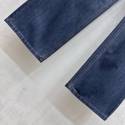 Leather-Patch Bootcut Denim Trousers