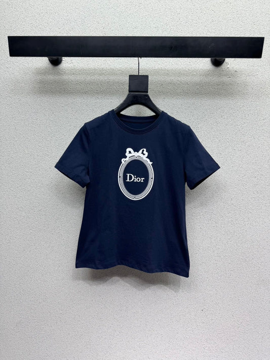 Dior/26SS Embroidered Logo Short-Sleeve T-Shirt
