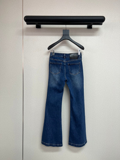 Rhinestone-Embellished Pocket Flare Jeans