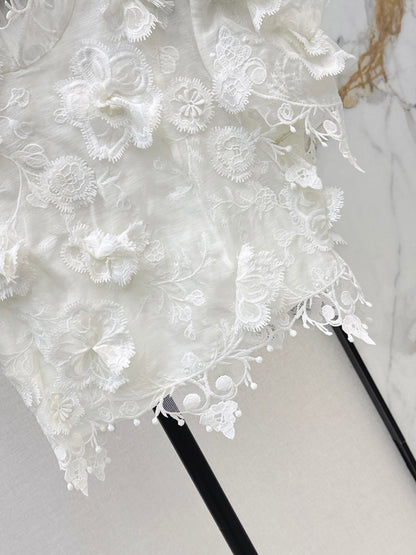 zimmermann/26ss 3D Floral Sleeveless Cropped Top