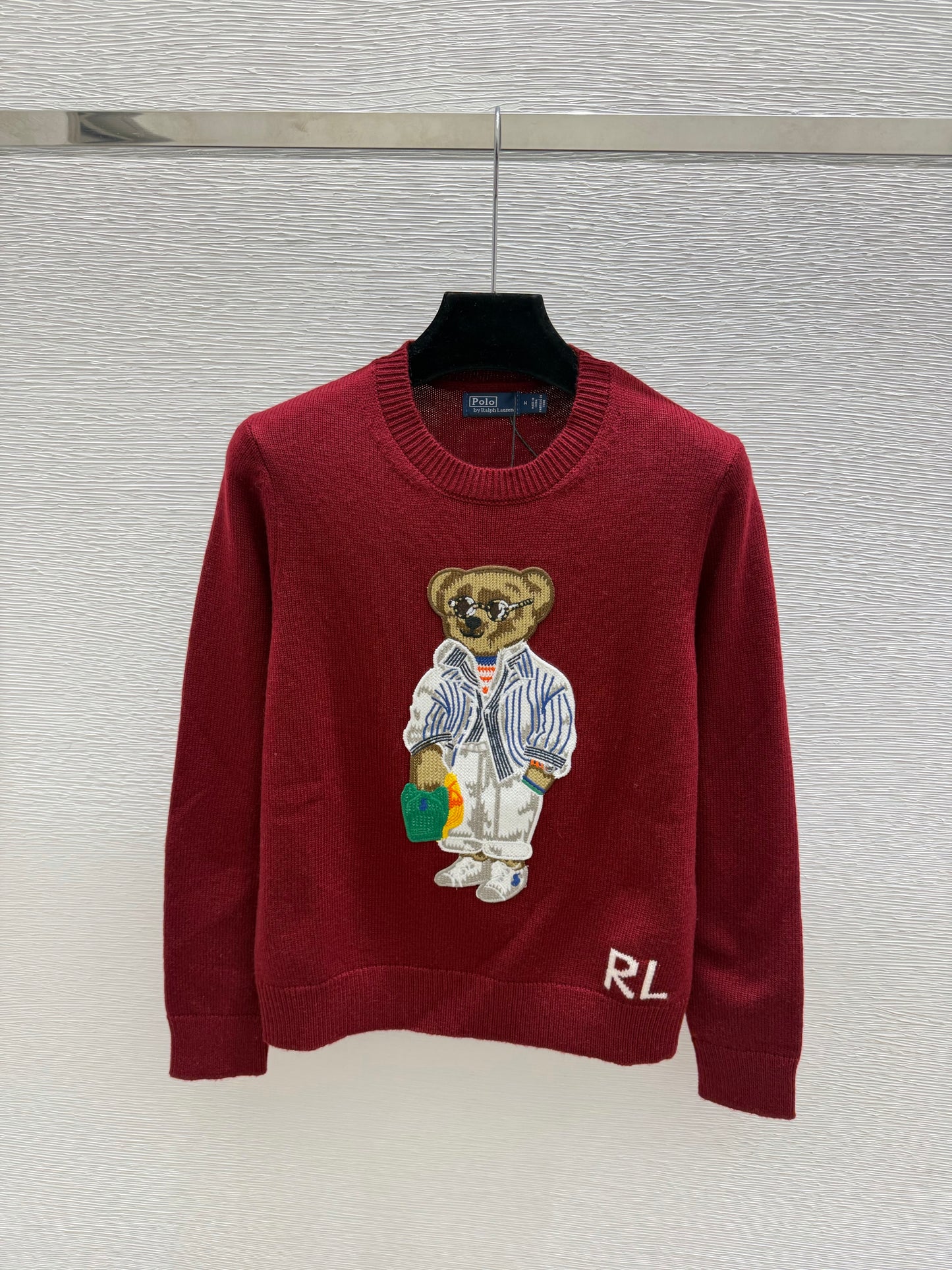 Ralph Lauren / 26 New Bear Embroidered Crew Neck Knit Sweater