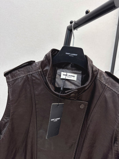 Yves Saint Laurent/26 Early Spring Latest Leather Vest