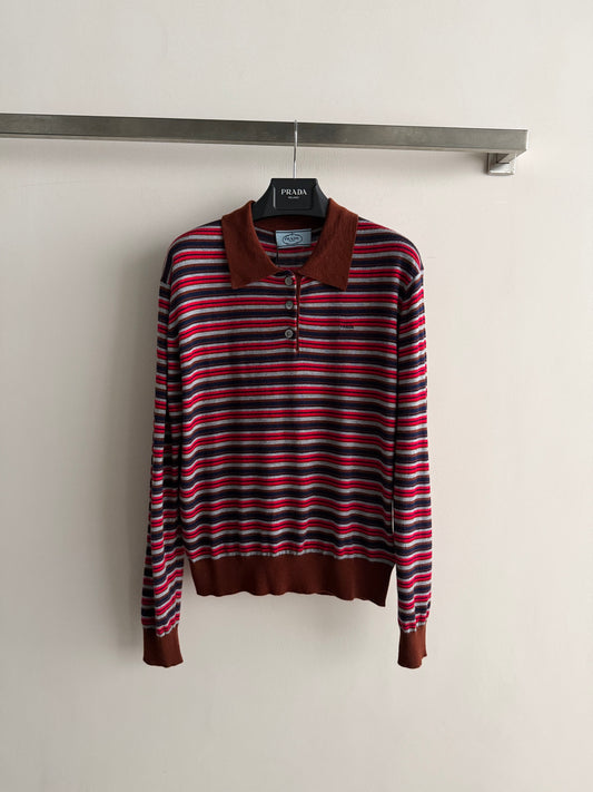 Prada/26 Early Autumn latest collared knit Polo shirt.