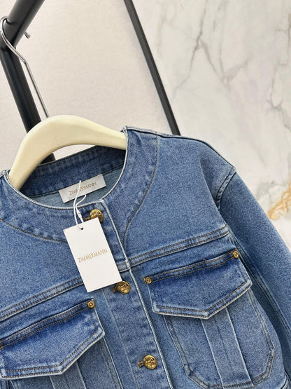 zimmermann/26 Early Autumn New Retro Vacation Style Denim Set