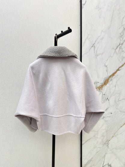 Brunello Cucinelli/26 Autumn and Winter Latest Double-Sided Fleece Collar Short Jacket