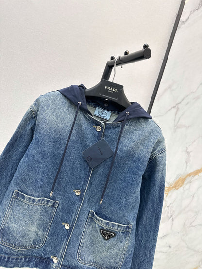 Prada/26 Early Fall New Hooded Denim Jacket