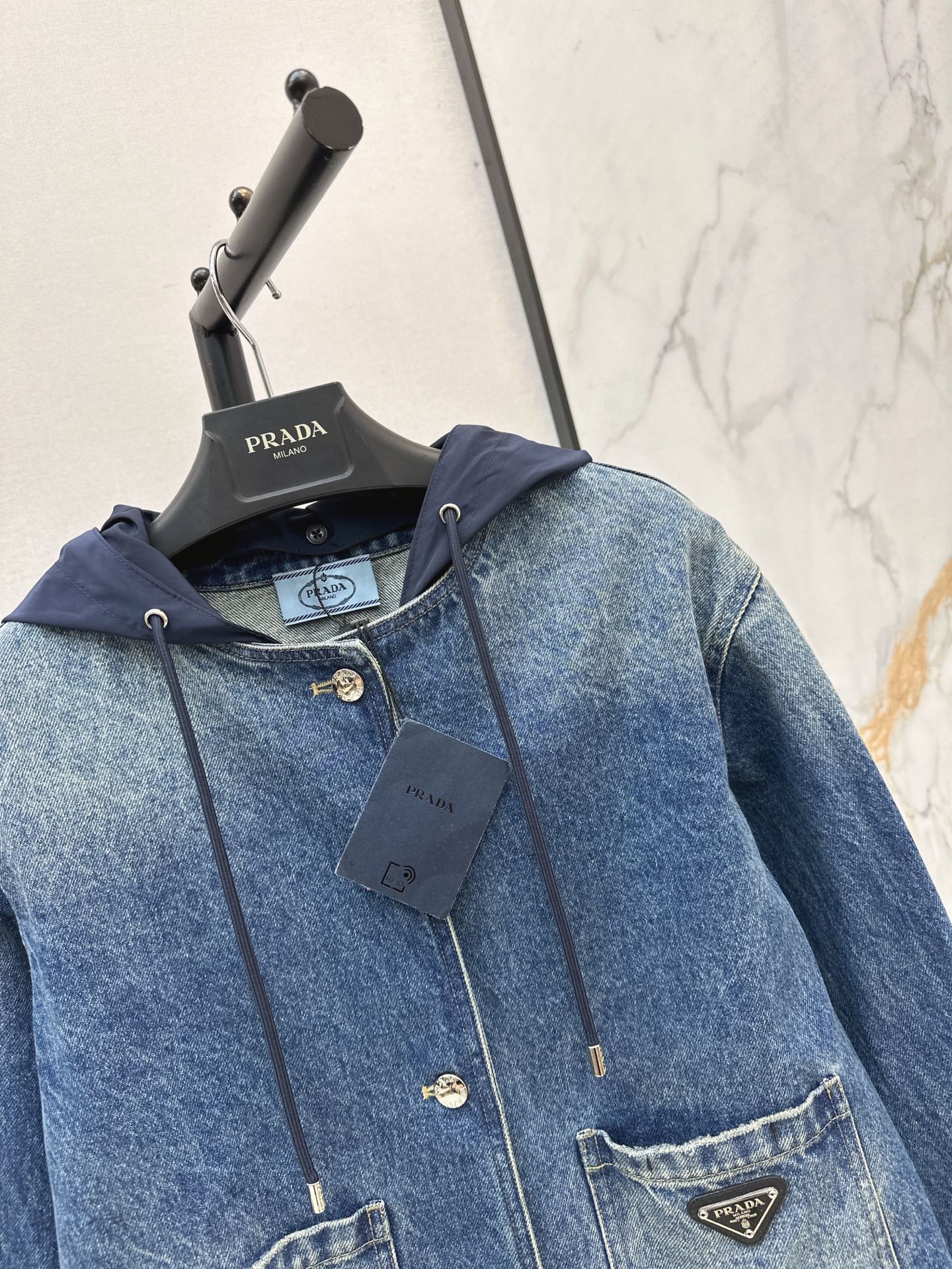Prada/26 Early Fall New Hooded Denim Jacket
