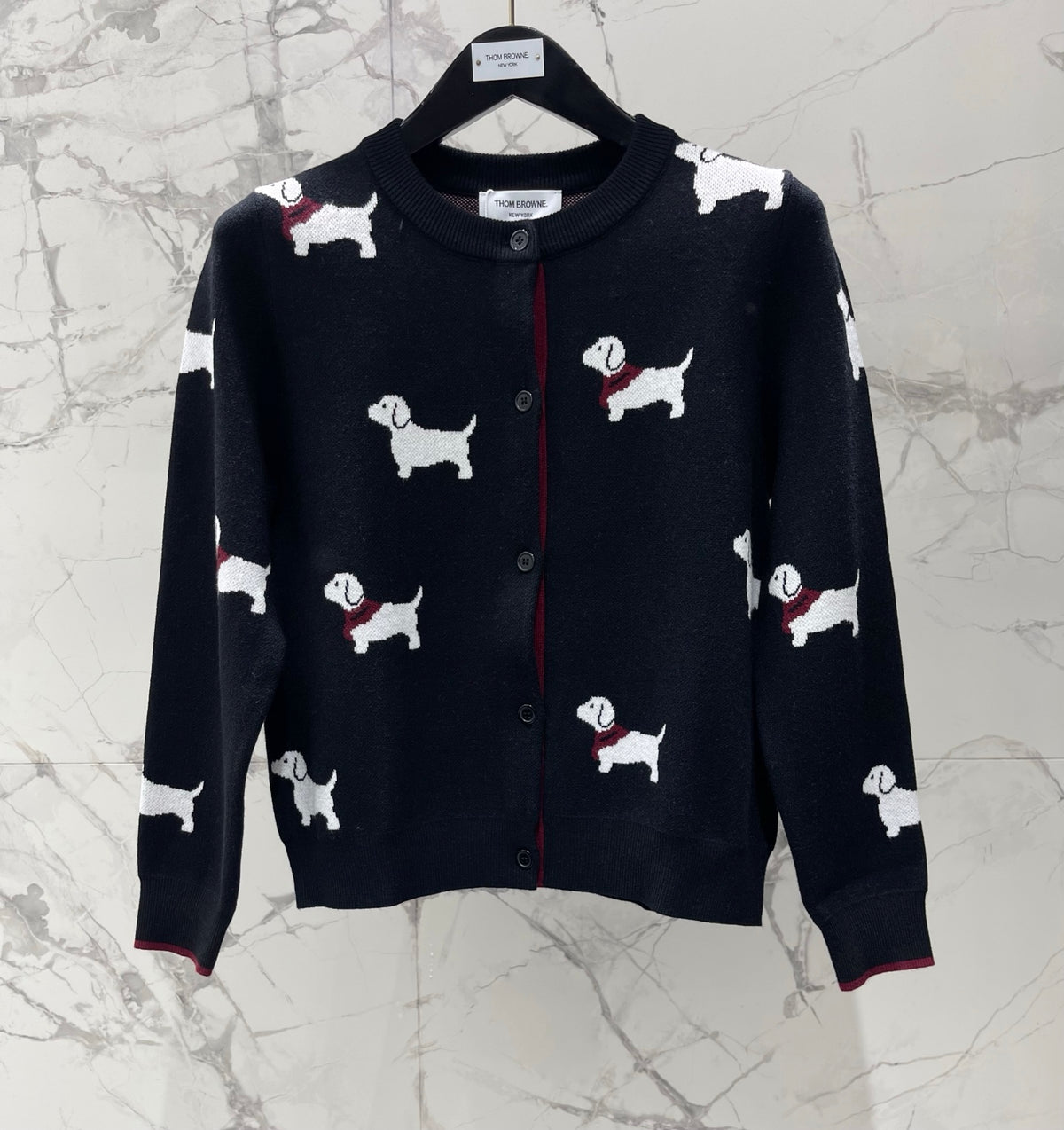 Thom Browne/26 Early Spring New Full-Print Puppy Cardigan Sweater