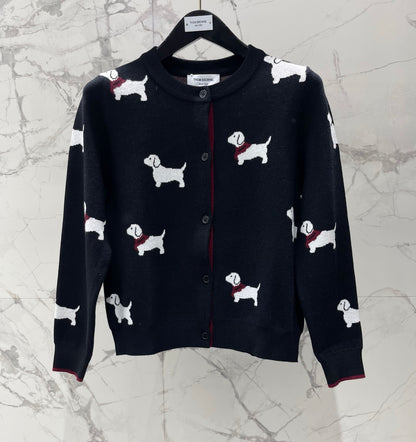 Thom Browne/26 Early Spring New Full-Print Puppy Cardigan Sweater
