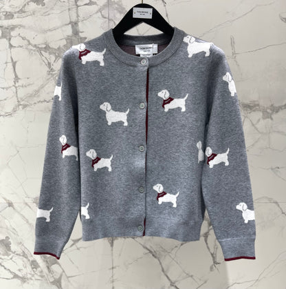 Thom Browne/26 Early Spring New Full-Print Puppy Cardigan Sweater
