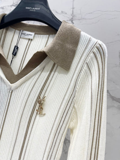 Yves Saint Laurent/26 New Kids' Colorblock Two-in-One Collar Knit Sweater