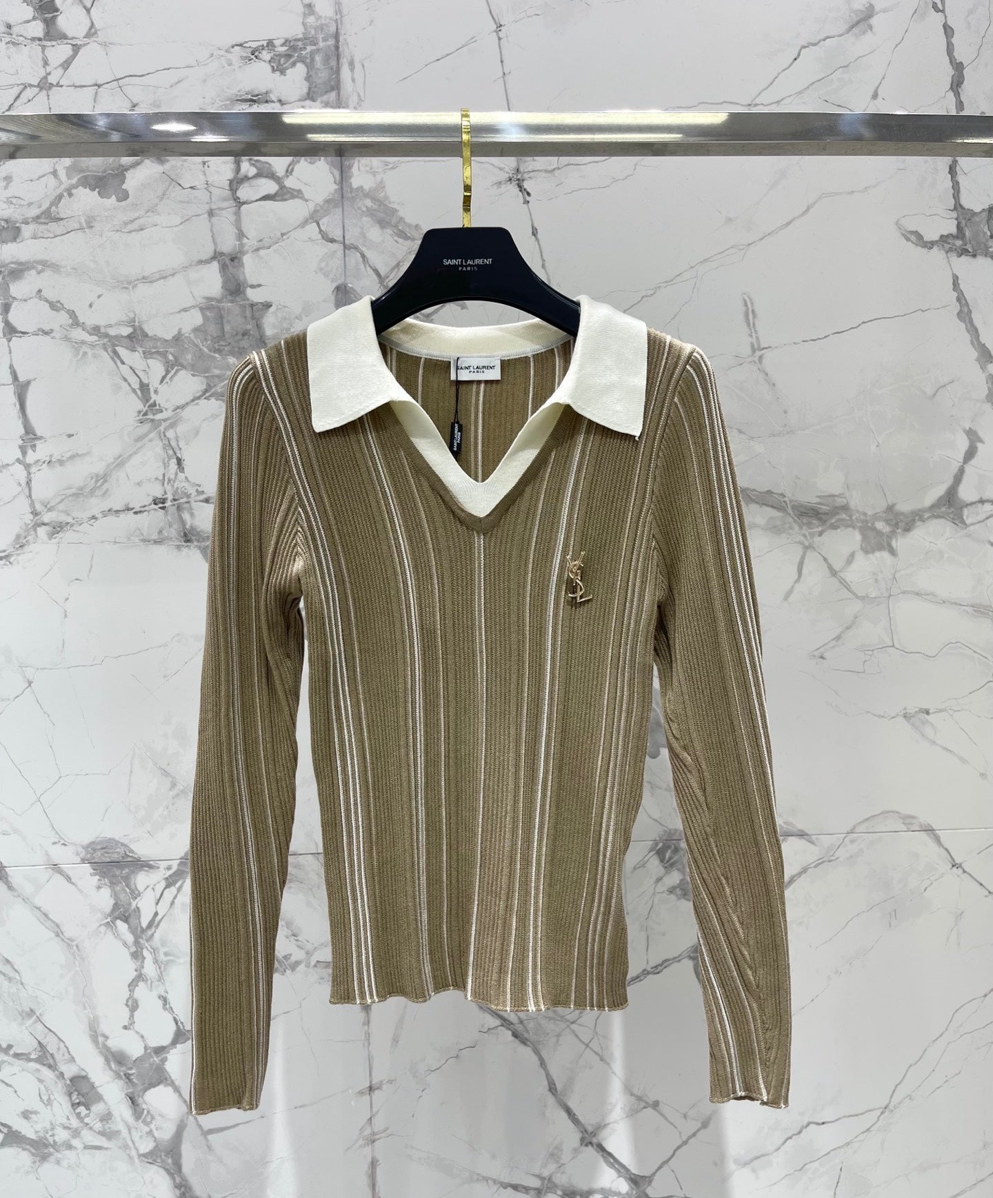 Yves Saint Laurent/26 New Kids' Colorblock Two-in-One Collar Knit Sweater