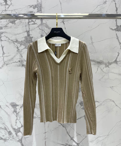 Yves Saint Laurent/26 New Kids' Colorblock Two-in-One Collar Knit Sweater