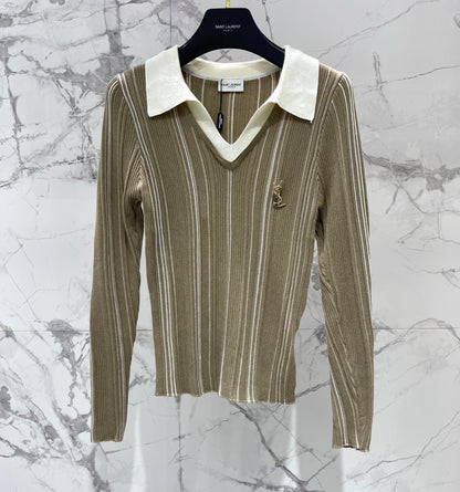 Yves Saint Laurent/26 New Kids' Colorblock Two-in-One Collar Knit Sweater