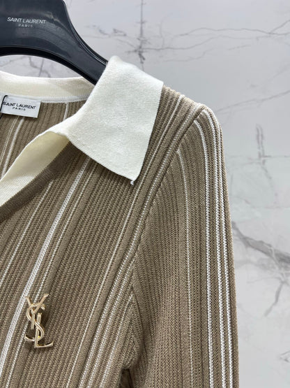 Yves Saint Laurent/26 New Kids' Colorblock Two-in-One Collar Knit Sweater