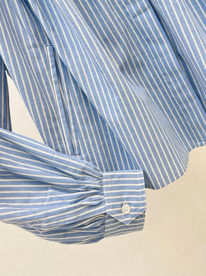 Chloé / 26 Early Autumn Latest Stand Collar Pleated Design Striped Shirt