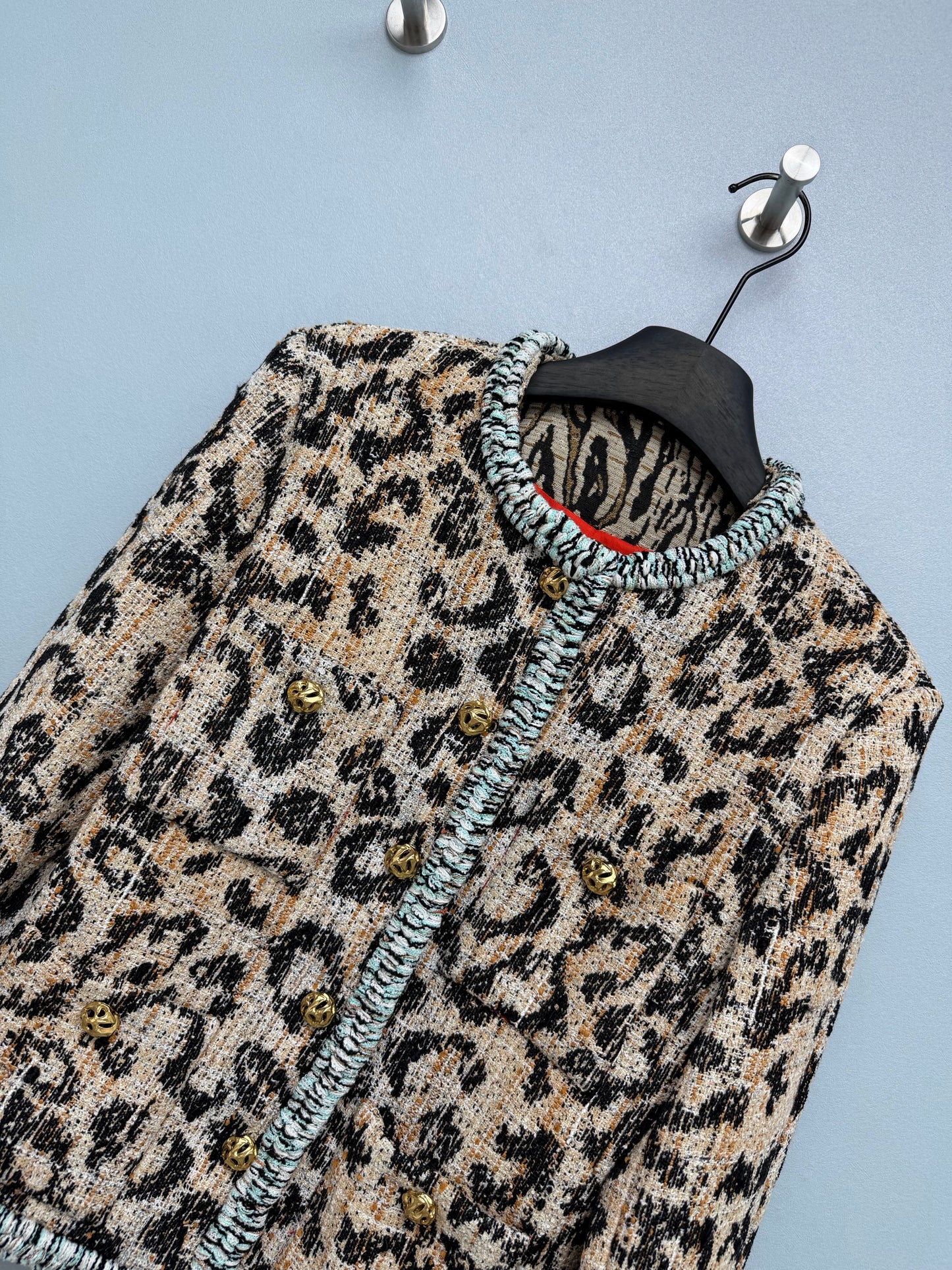 Chanel/26 Latest Retro Leopard Print Tweed Jacket