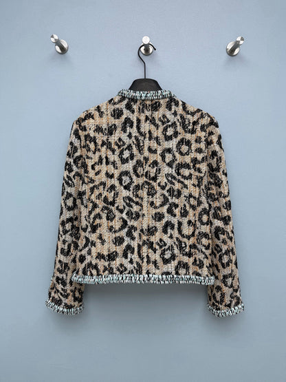 Chanel/26 Latest Retro Leopard Print Tweed Jacket