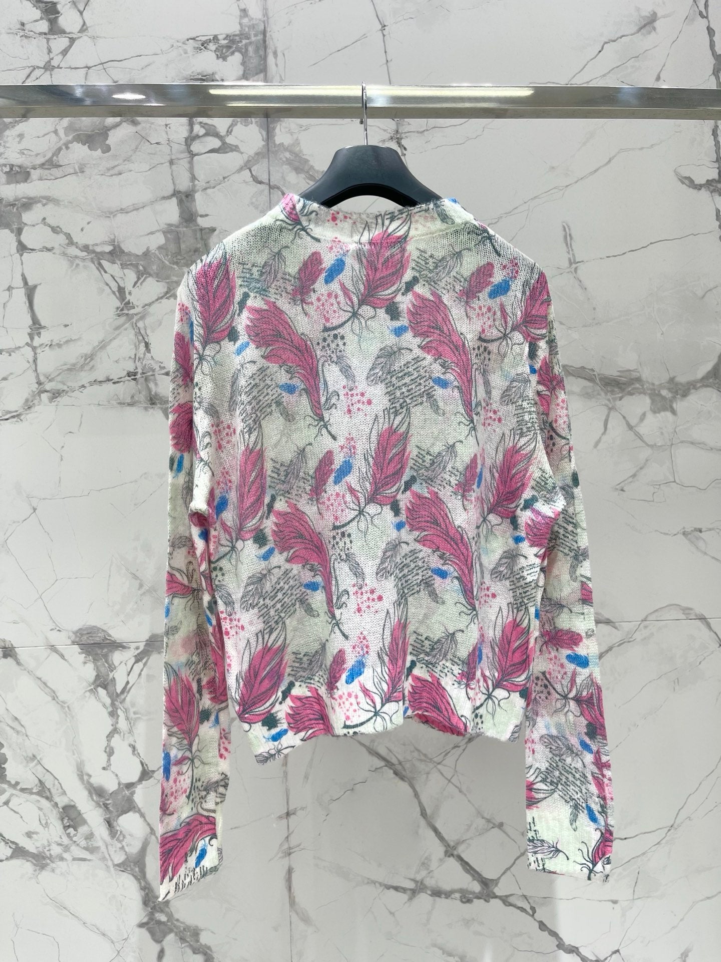 Dior/New Ombre Floral Print Knit Cardigan