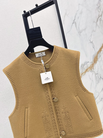 Hermès / 26 Fall-Winter Latest Double-Sided Wool Vest
