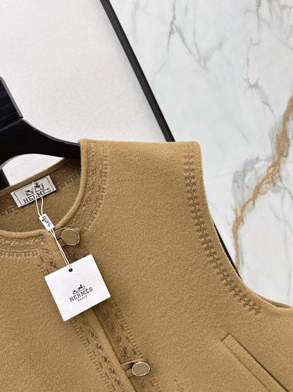 Hermès / 26 Fall-Winter Latest Double-Sided Wool Vest