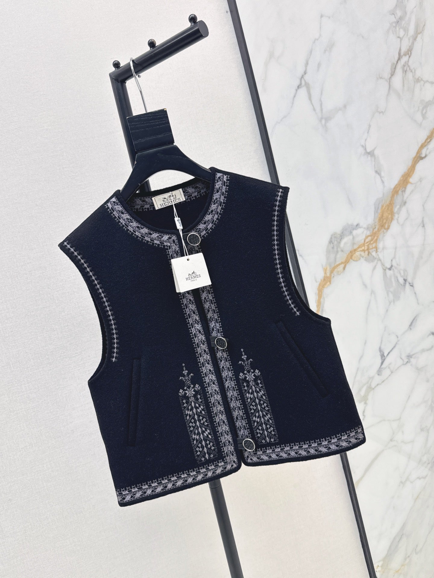 Hermès / 26 Fall-Winter Latest Double-Sided Wool Vest