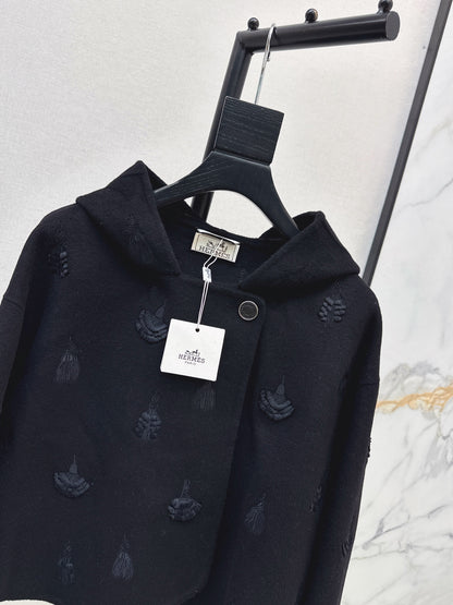 Hermès / 26 Fall/Winter Latest Hooded Double-Sided Wool Coat