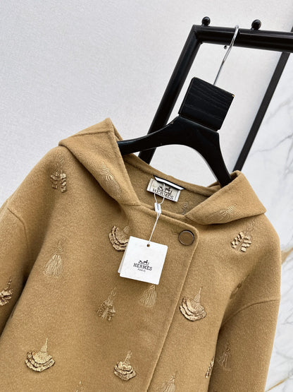 Hermès / 26 Fall/Winter Latest Hooded Double-Sided Wool Coat