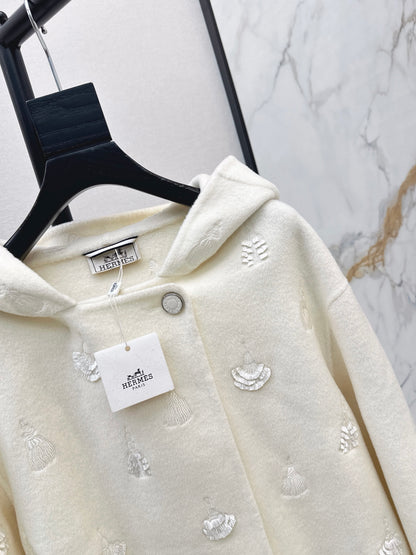 Hermès / 26 Fall/Winter Latest Hooded Double-Sided Wool Coat
