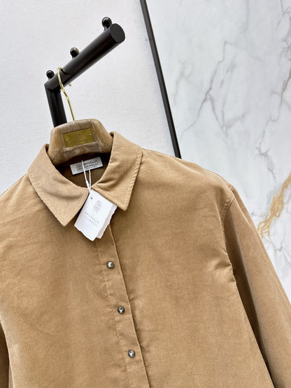 Brunello Cucinelli/26Latest Autumn/Winter Corduroy Shirt