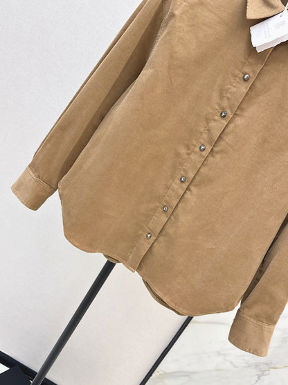 Brunello Cucinelli/26Latest Autumn/Winter Corduroy Shirt