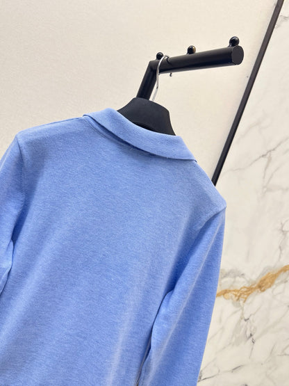 dior/26New Early Autumn Collared Long-Sleeve Knit Cardigan