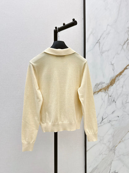 dior/26New Early Autumn Collared Long-Sleeve Knit Cardigan