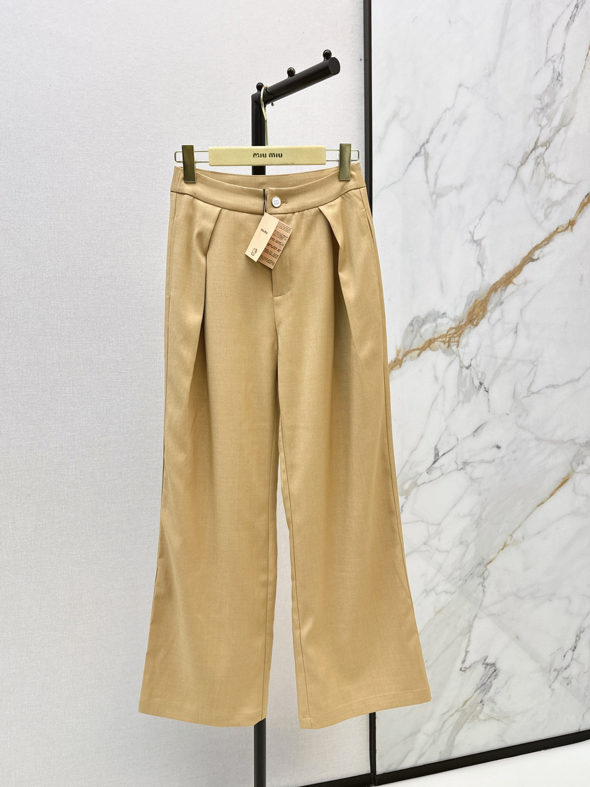 MiuMiu/26New Early Autumn High-Waisted Wide-Leg Trousers