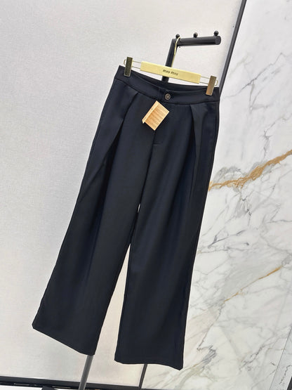 MiuMiu/26New Early Autumn High-Waisted Wide-Leg Trousers