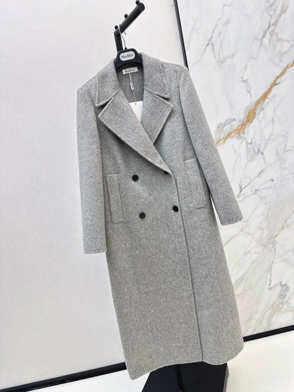 Max Mara/26Latest Minimalist Double-Faced Wool Coat for Autumn/Winter