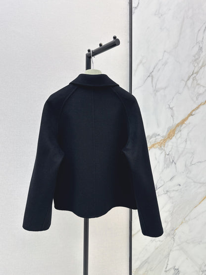 Hermes/26New Early Autumn Collared Wool Coat
