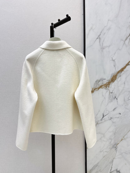 Hermes/26New Early Autumn Collared Wool Coat