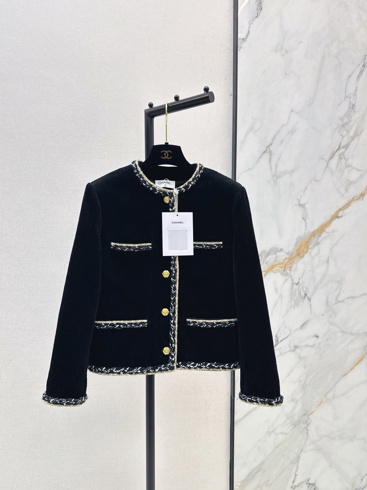 Chanel / 26 Autumn-Winter Latest Two-Tone Ribbon Splice Decorative Jacket