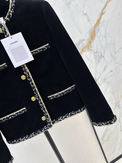 Chanel / 26 Autumn-Winter Latest Two-Tone Ribbon Splice Decorative Jacket