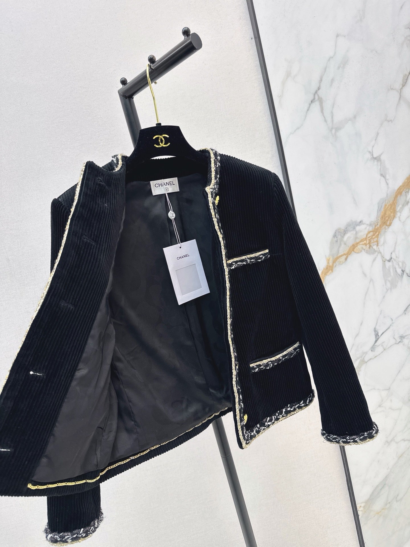 Chanel / 26 Autumn-Winter Latest Two-Tone Ribbon Splice Decorative Jacket