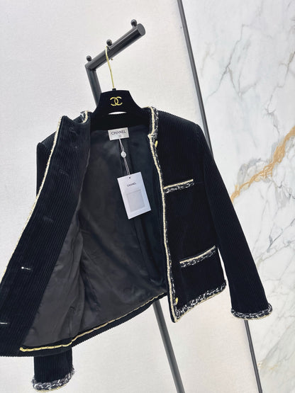 Chanel / 26 Autumn-Winter Latest Two-Tone Ribbon Splice Decorative Jacket