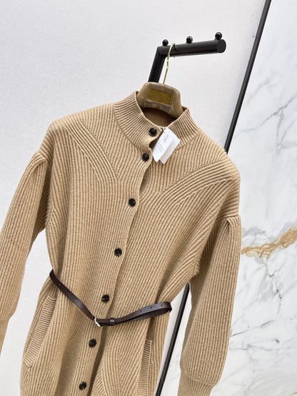 Brunello Cucinelli/26 Early Autumn Latest Long Stand Collar Cardigan