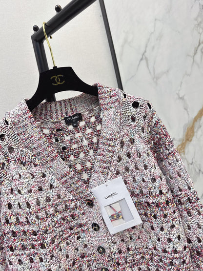 Chanel / 26 Fall-Winter Latest Polka Dot Openwork Cardigan
