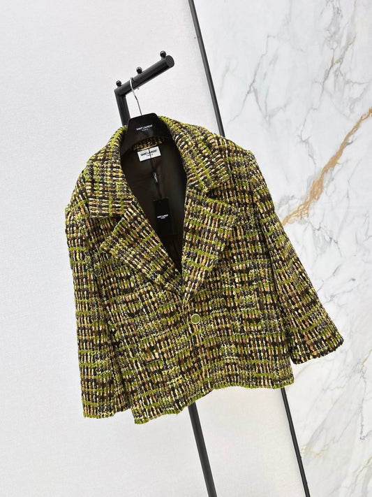 Yves Saint Laurent/26 Fall/Winter Latest High-End Wool Tweed Blazer