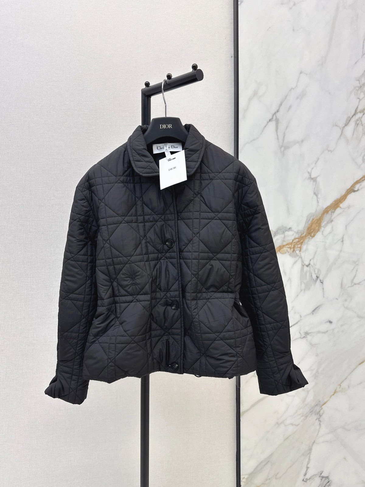 Dior / 26 Fall-Winter Latest Drawstring Waist Rattan Check Cotton Jacket